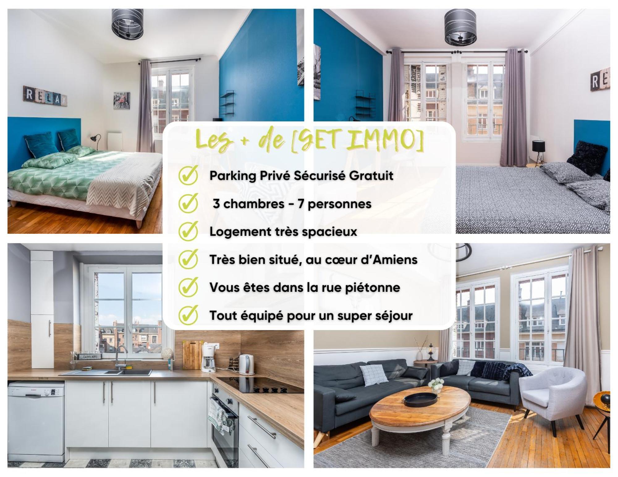 Magnifique 3 Chambres - Parking - Hyper Centre - Gare Amiens Ngoại thất bức ảnh